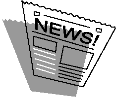 Clipart of a newspaper; Actual size=234 pixels wide